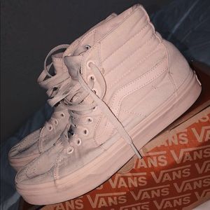 FINAL SALE WILL CLEAN Blush Pink High Top Vans